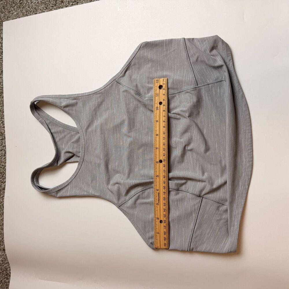 Lululemon Power Thru High Neck Racerback Tank Top Light Grey Size 6/8 Cropped - Picture 7 of 13